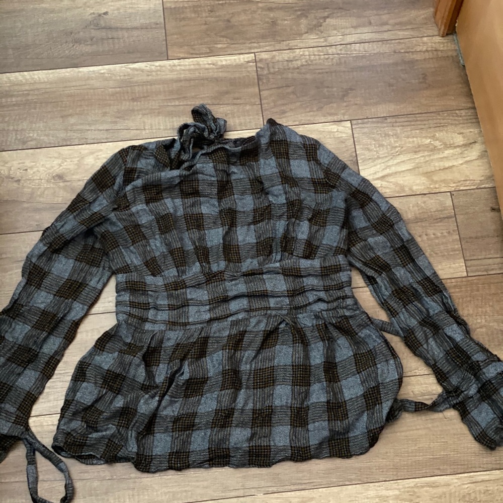 Something Navy For Nordstrom plaid open back - Picture 9 of 10